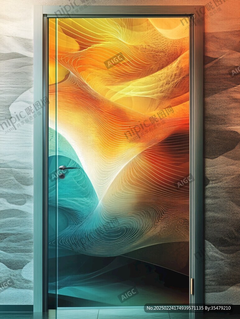 渐变抽象流体装饰画