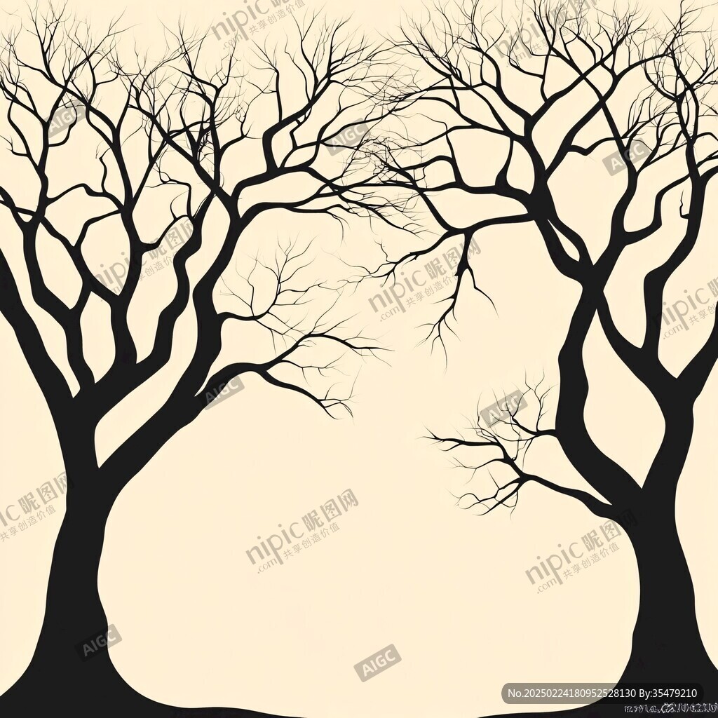 抽线树木树影树枝背景