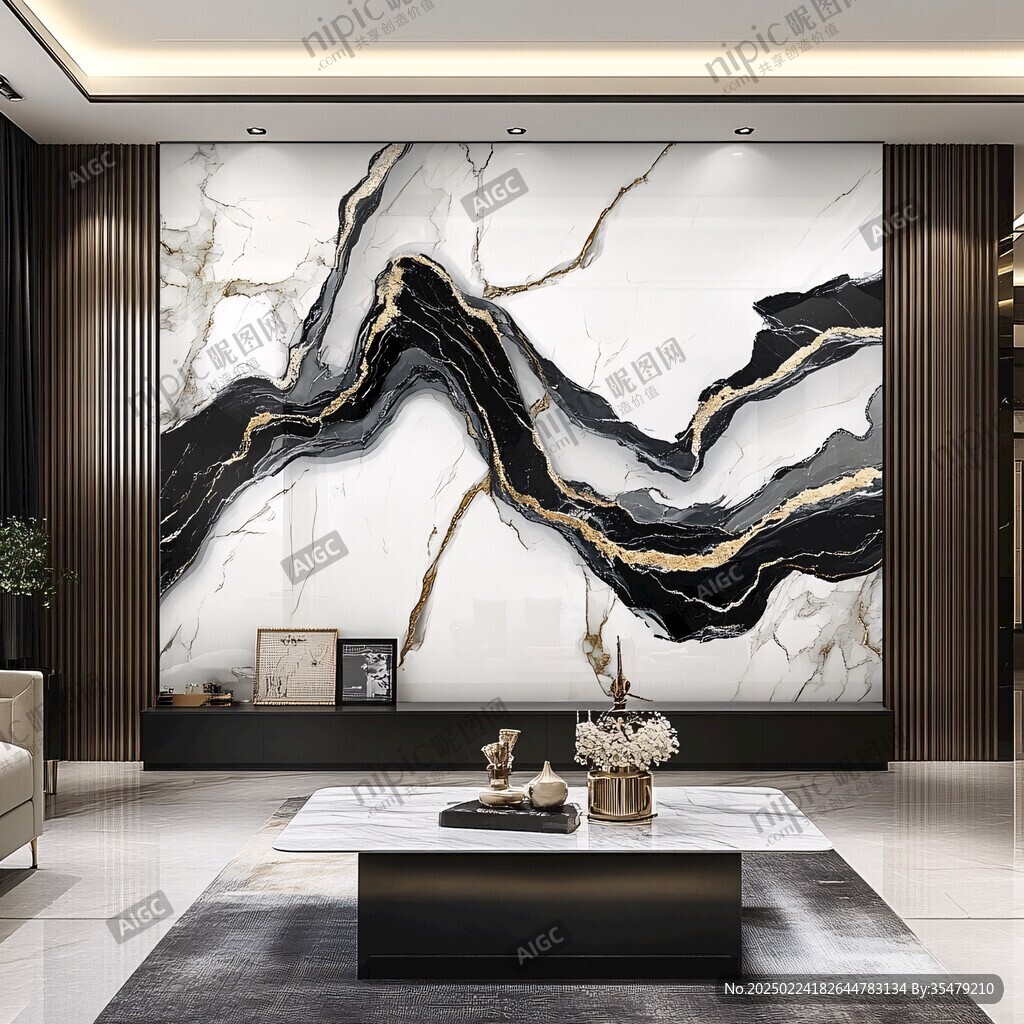 轻奢大理石背景墙