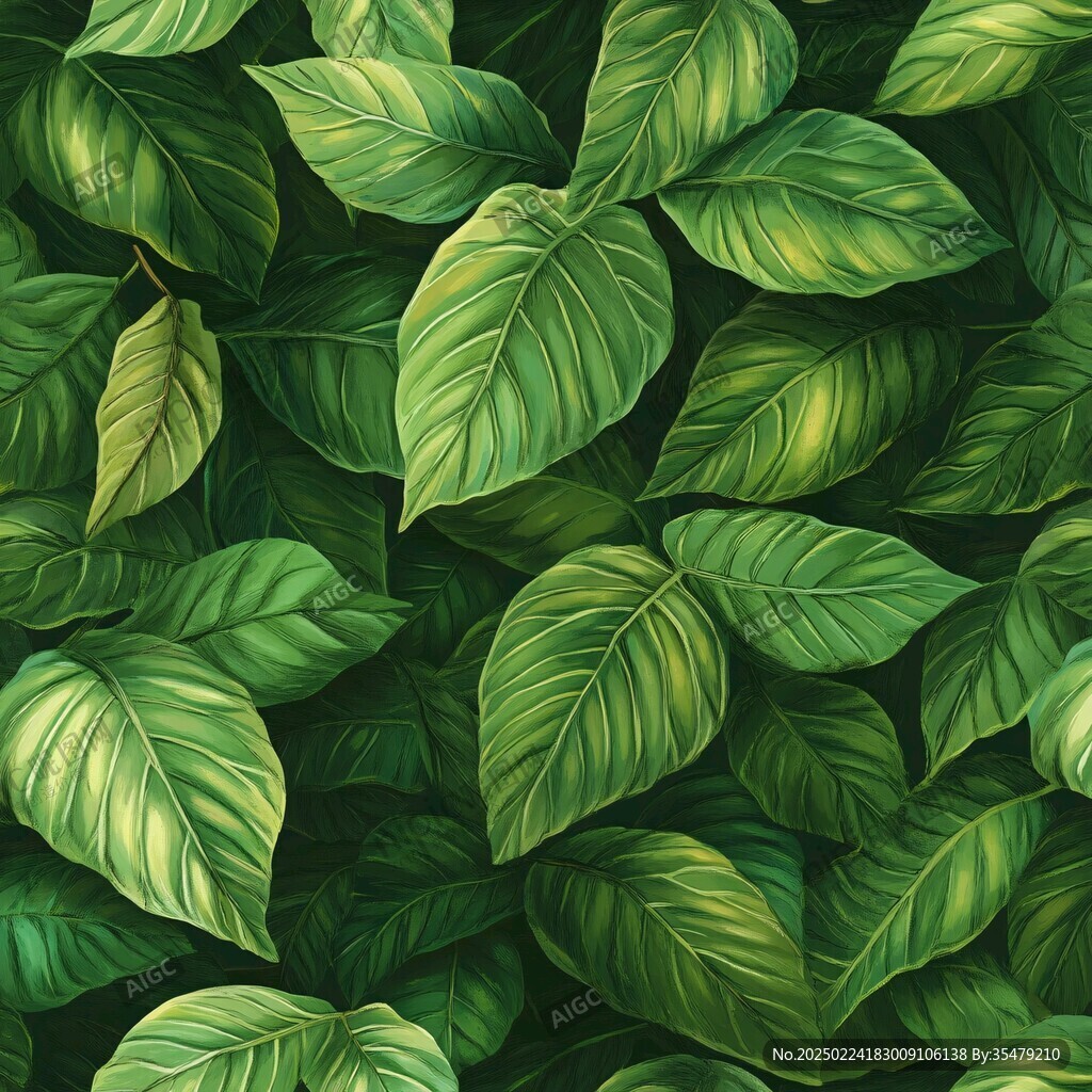 高清绿叶背景图片