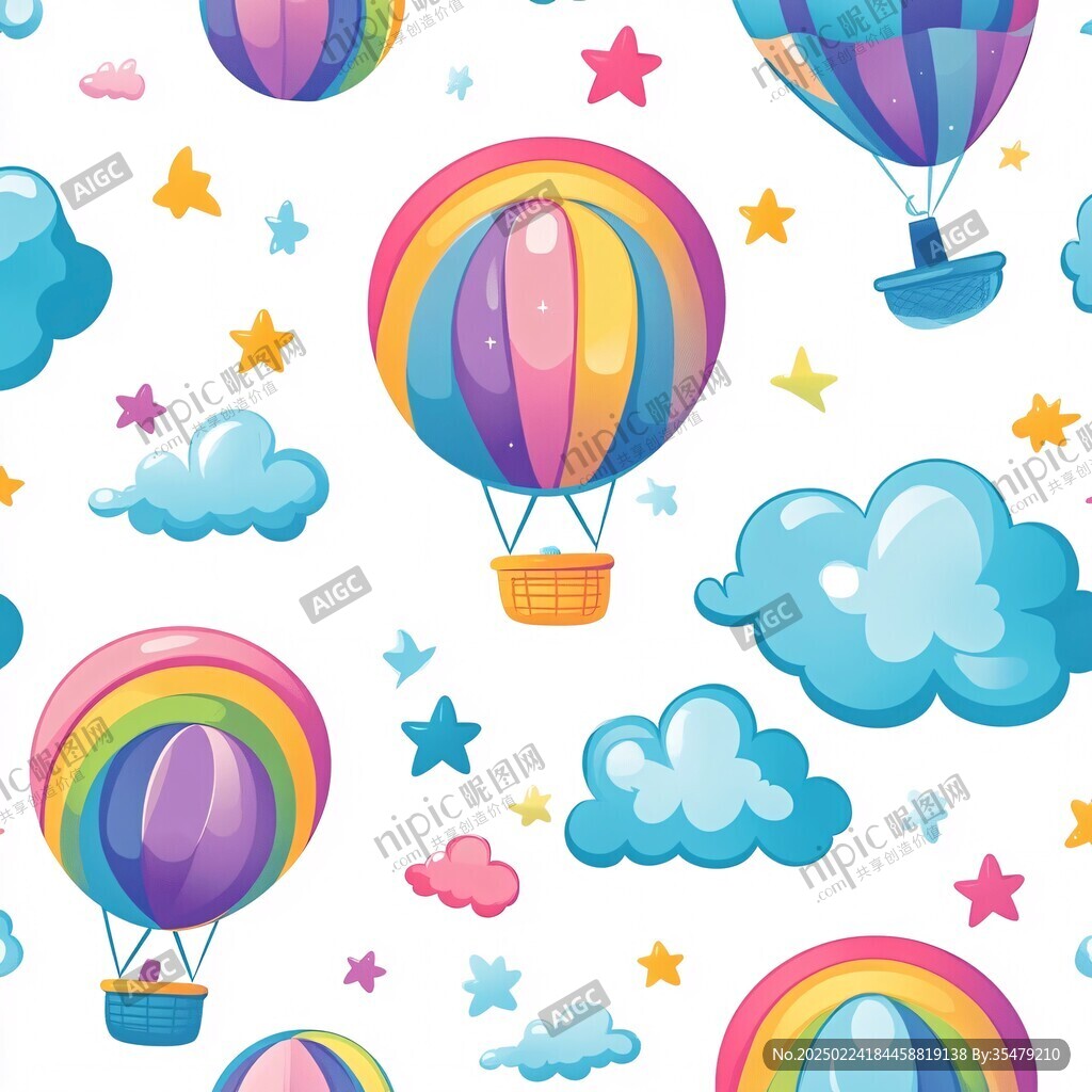 卡通降落伞图案