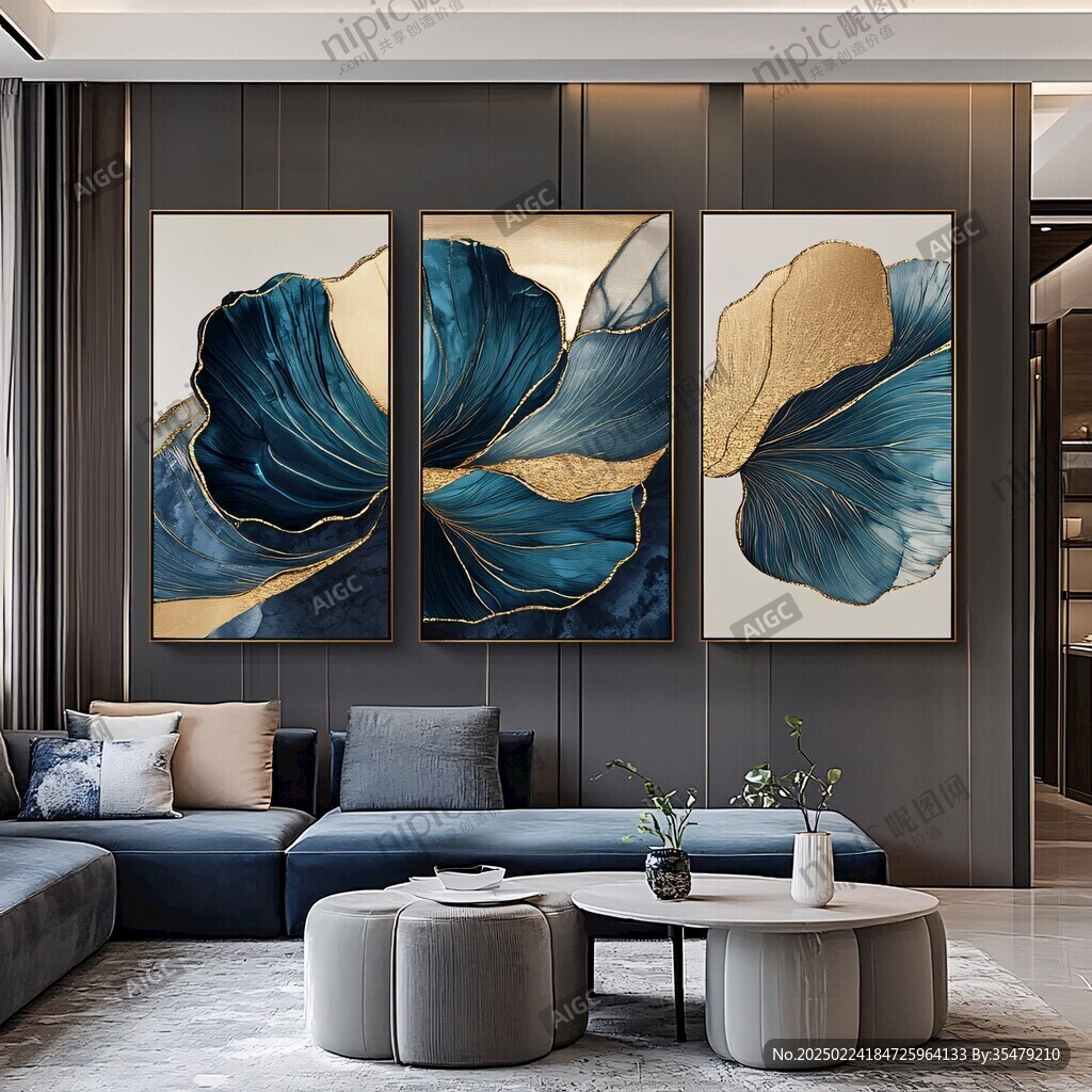 客厅二联晶瓷画