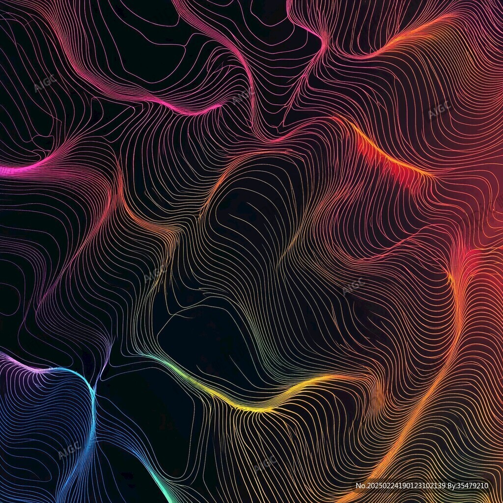 幻彩流体抽象线条背景