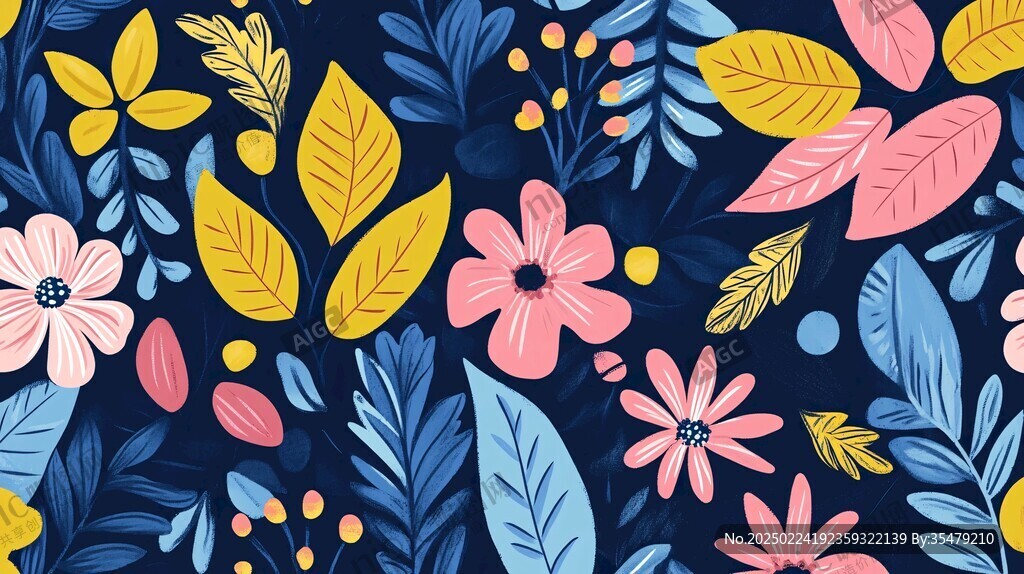 卡通印花花卉壁纸