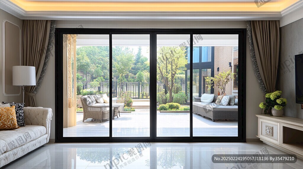 大气客厅落地门窗场景