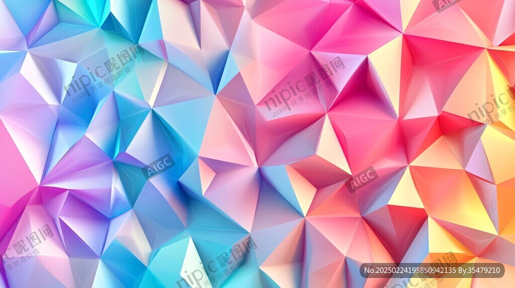 炫彩撞色立体质感背景