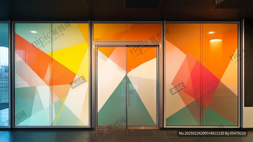 五彩玻璃门