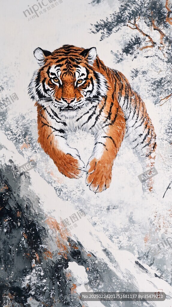 东北虎艺术作品