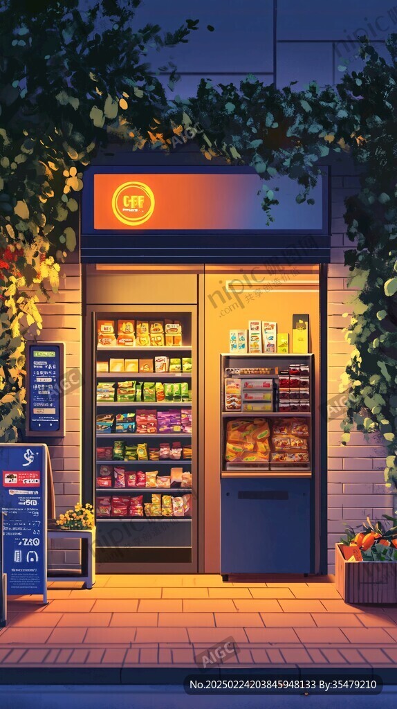 便利店零食插画