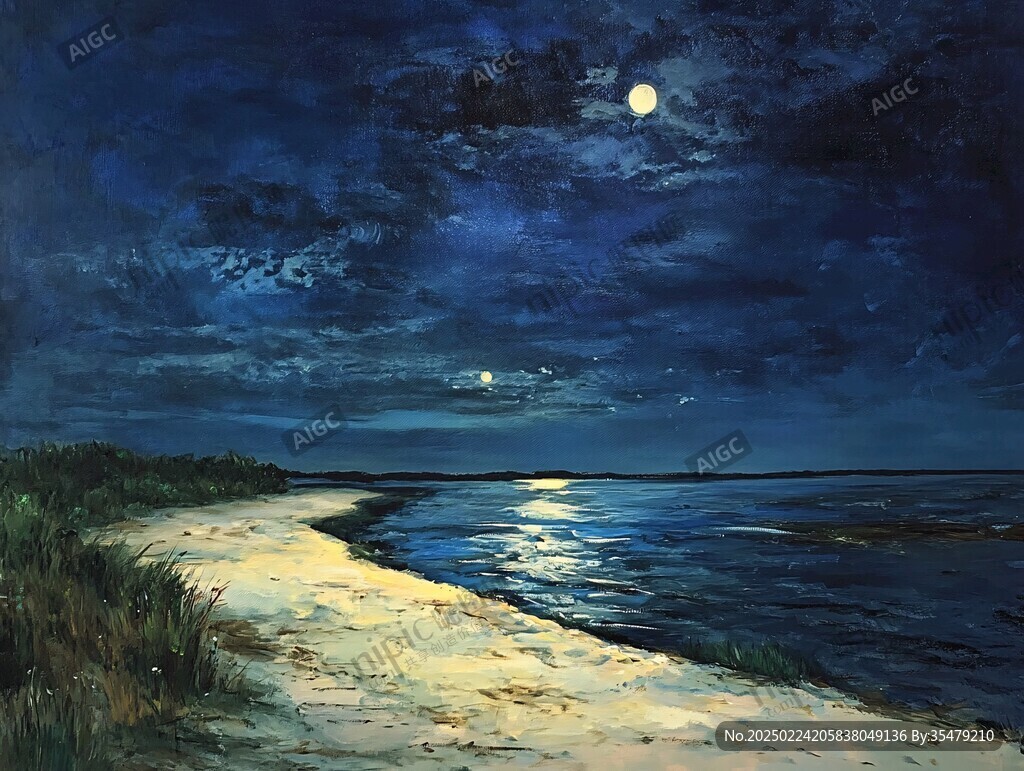 月夜油画