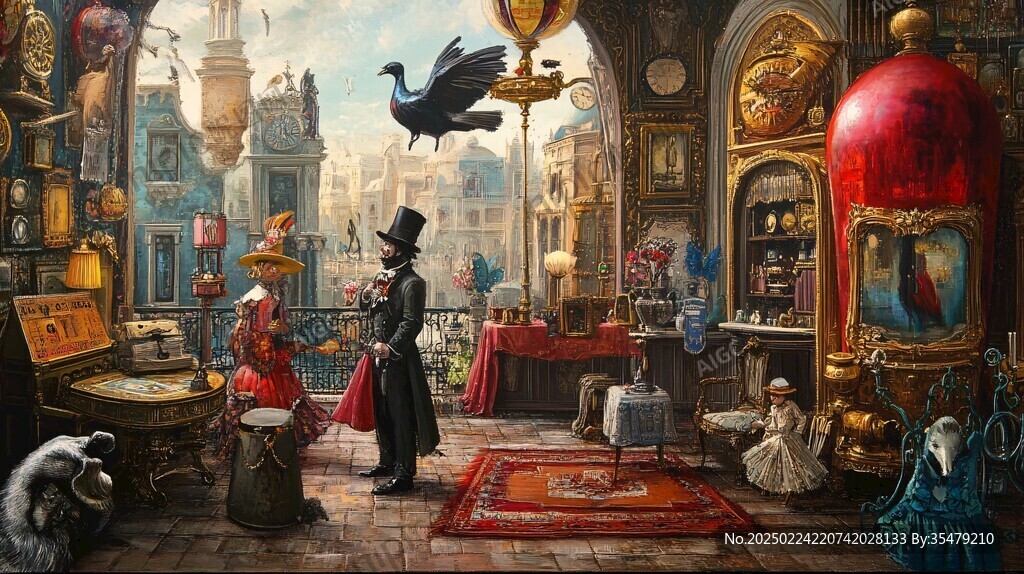 奇幻爱丽斯仙境插画