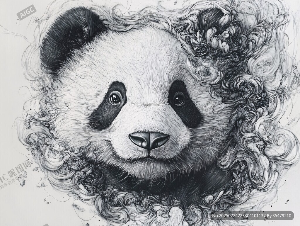 艺术画大熊猫