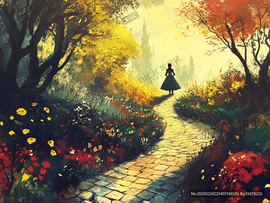 奇幻爱丽斯仙境插画