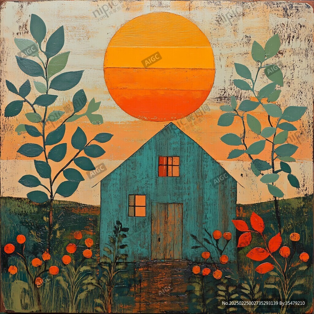 小屋装饰画