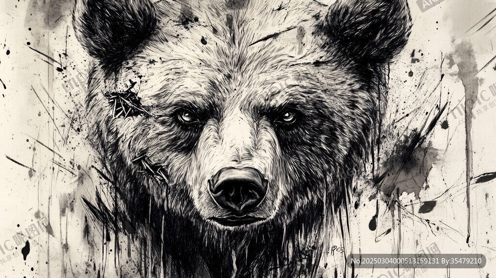 抽象熊艺术作品