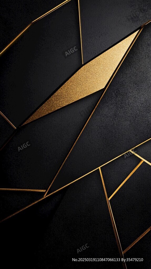抽象黑金几何图案