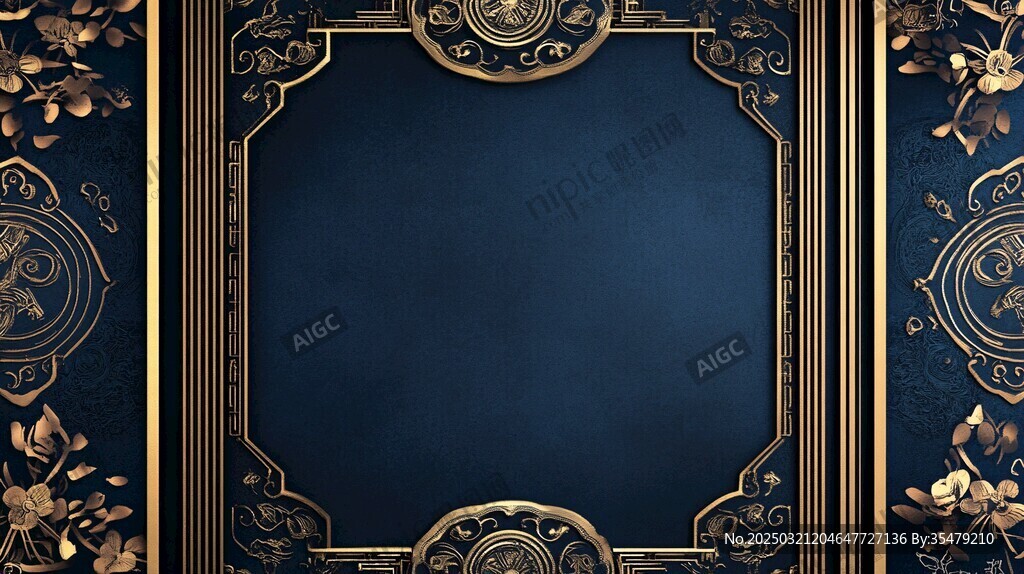 奢华蓝金框架