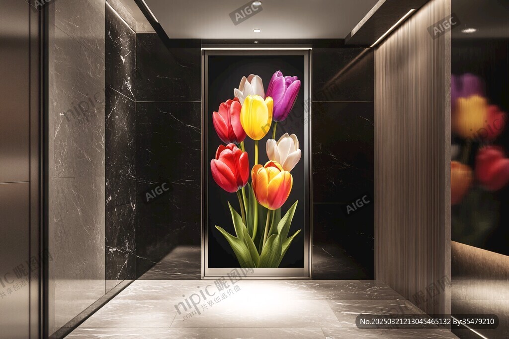 彩色郁金香电梯广告