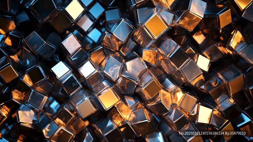 抽象金属立方体