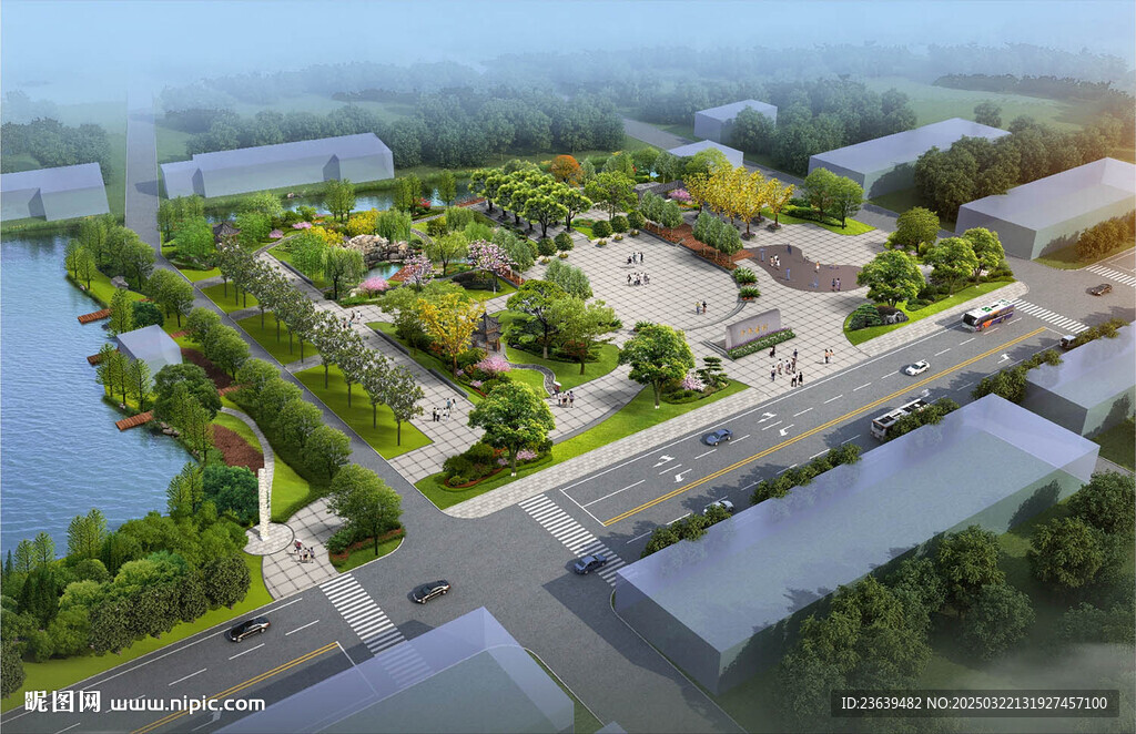 小广场绿化设计效果图