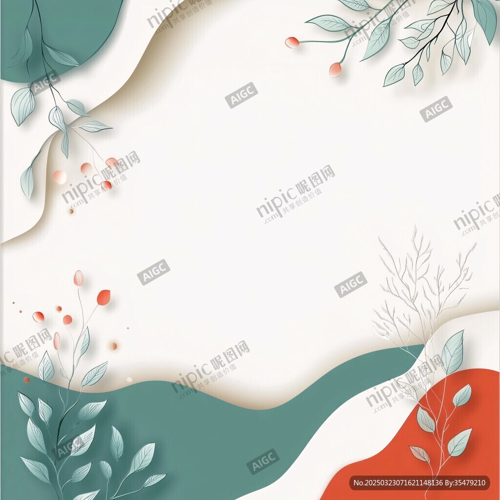 现代艺术风格的植物元素设计