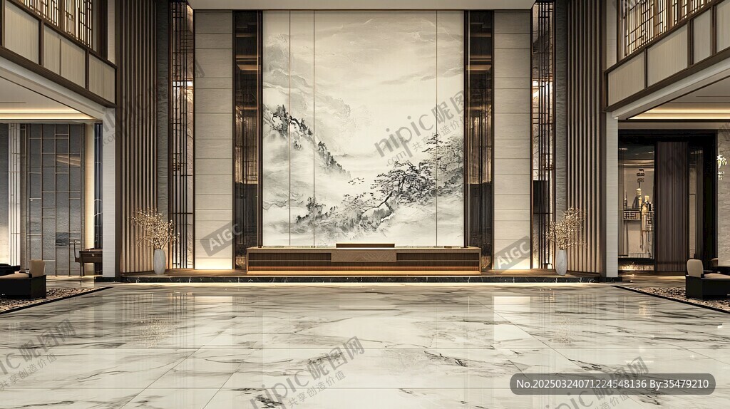 现代中国风酒店大堂