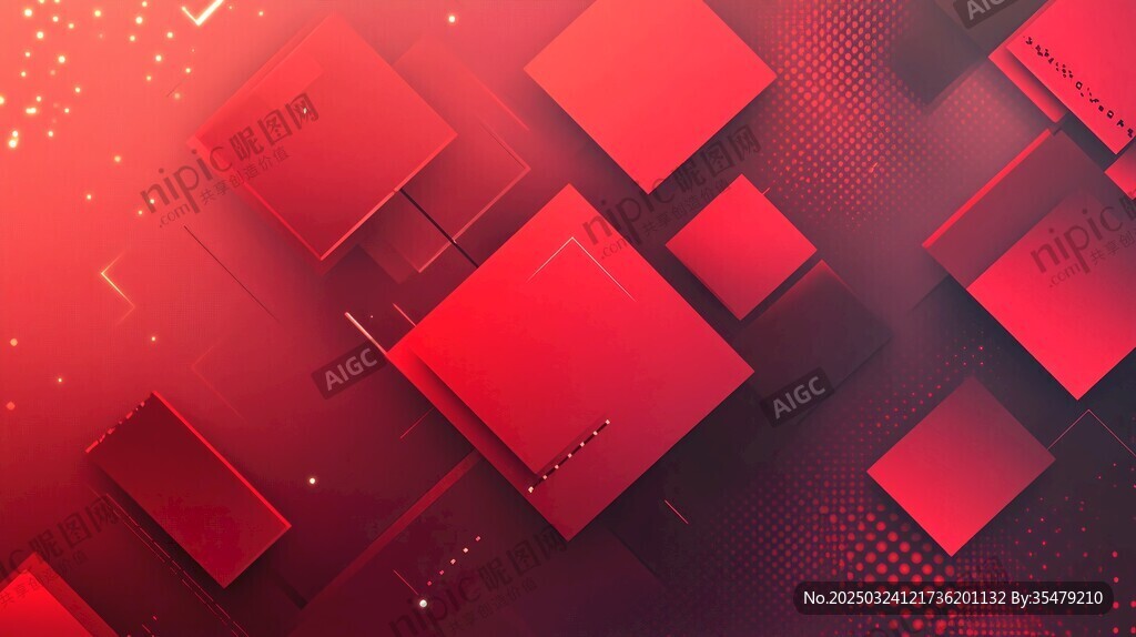 红色几何抽象艺术