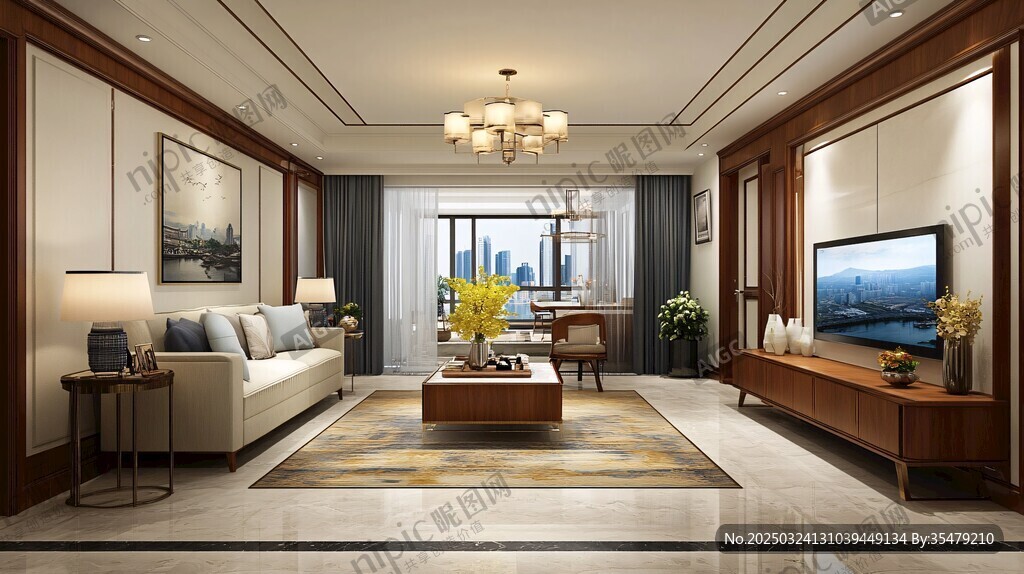 新中式风格优雅客厅空间