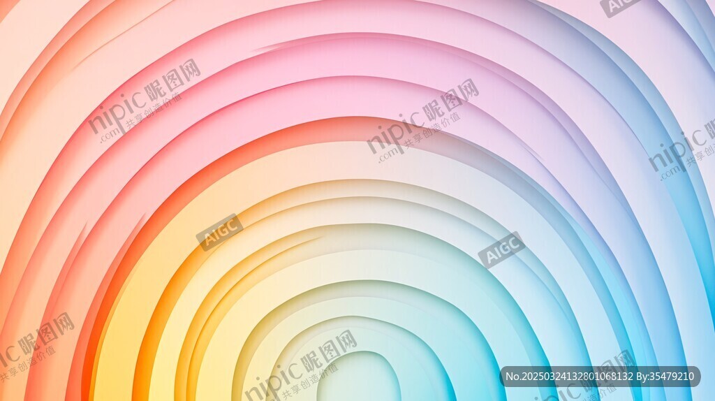 彩色渐变环形立体背景图