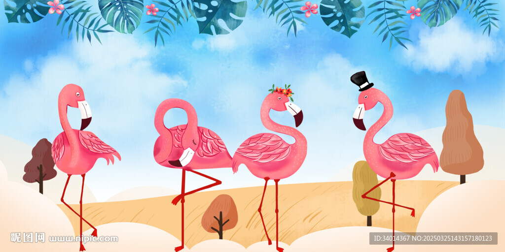 卡通火鸟背景墙