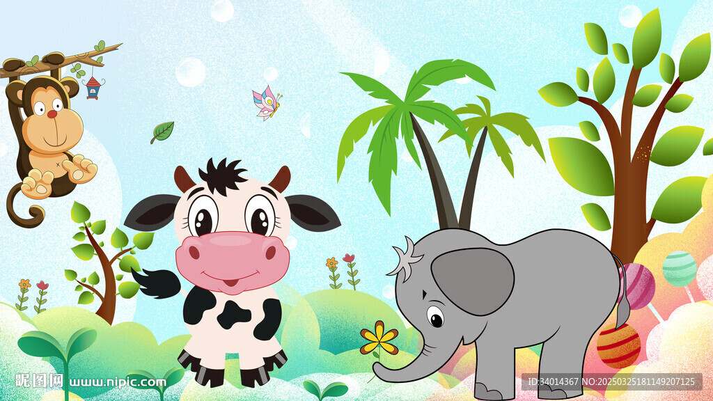 卡通儿童房背景墙