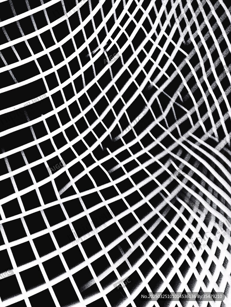 黑白网格扭曲抽象背景图