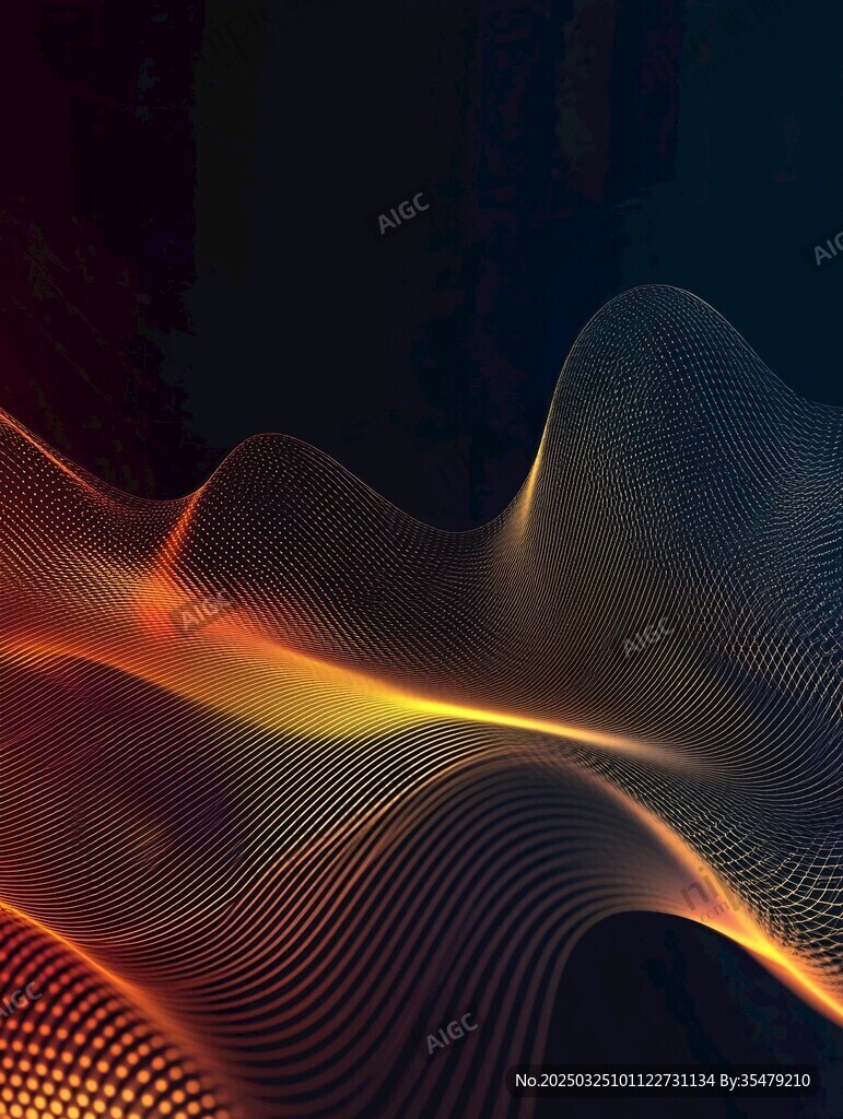 炫彩流动波浪科技背景图