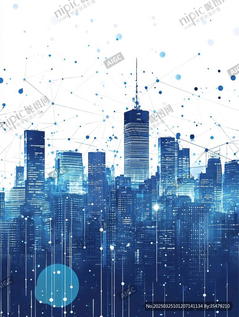 科技感都市天际线背景图