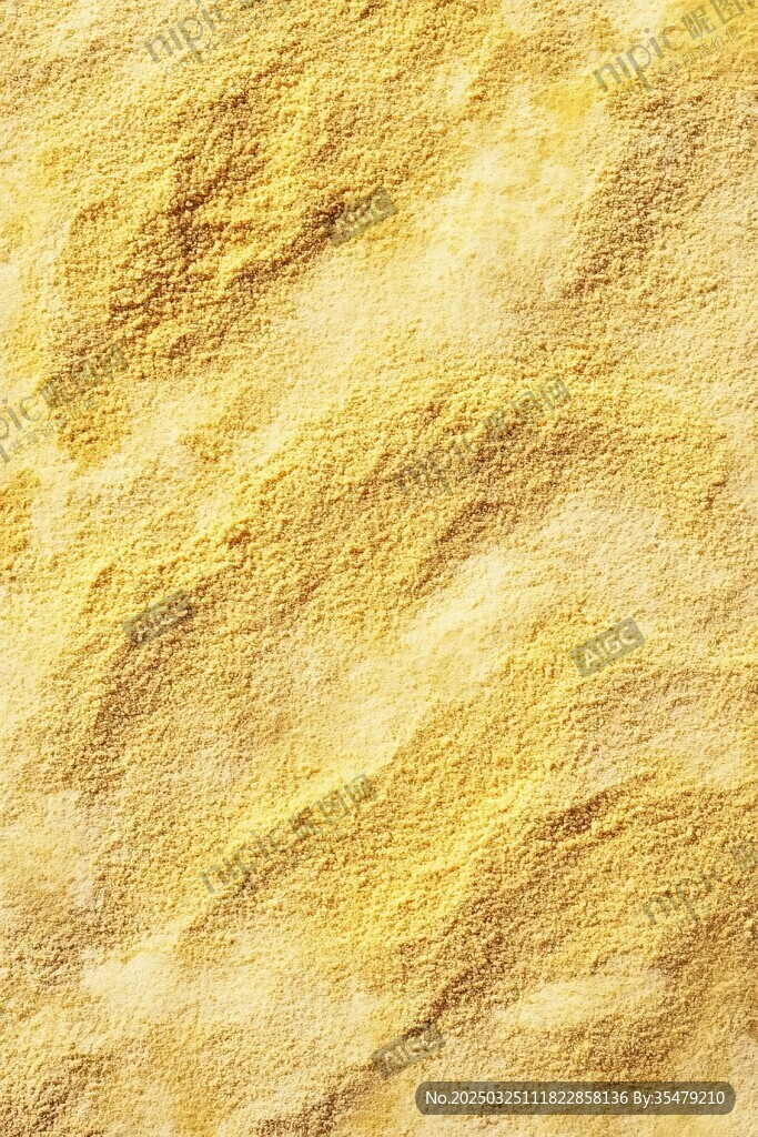 金黄细腻玉米粉纹理特写