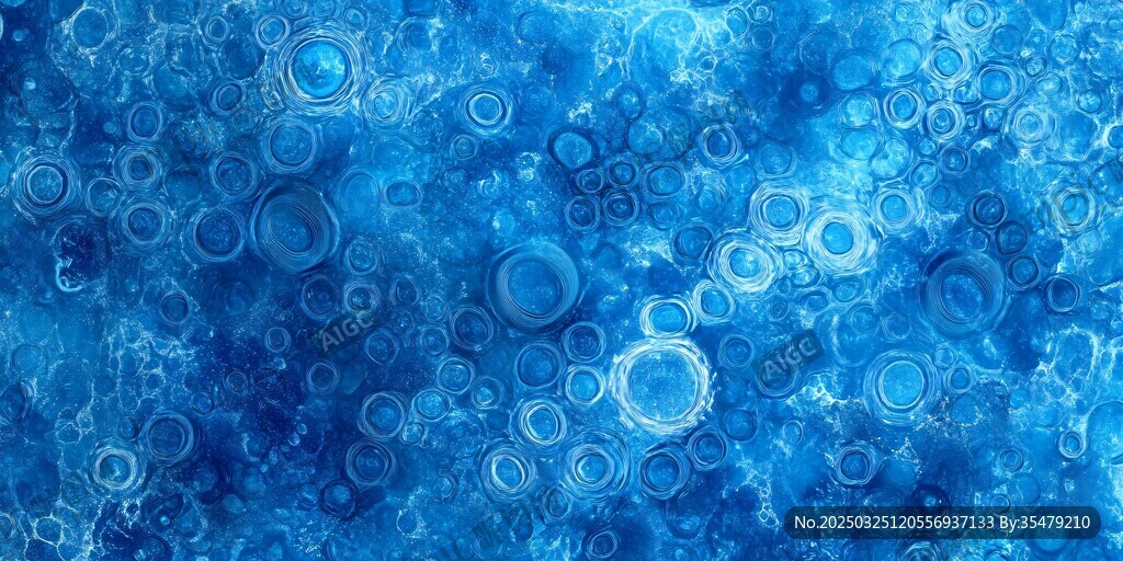 蓝色梦幻气泡纹理背景