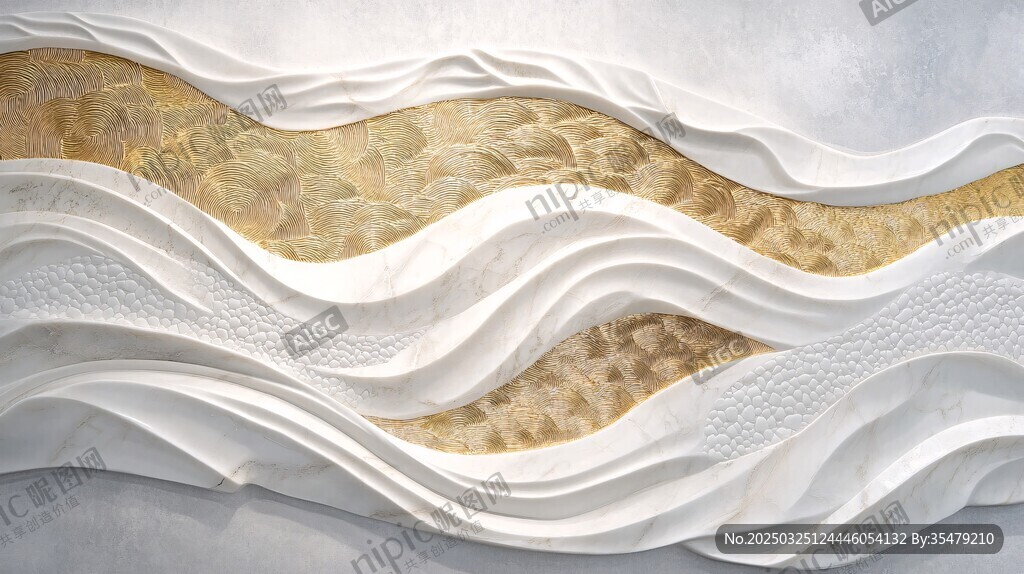立体波浪纹理墙面装饰