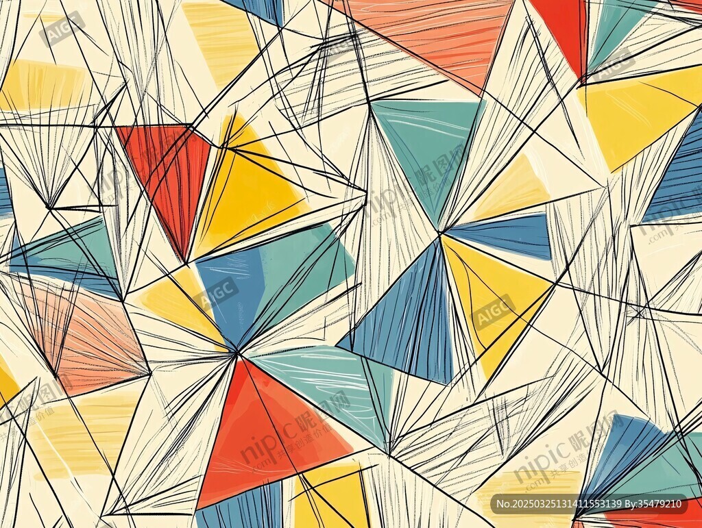 几何线条多彩抽象图案