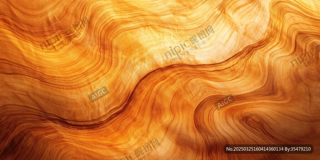 金黄流动纹理抽象背景图