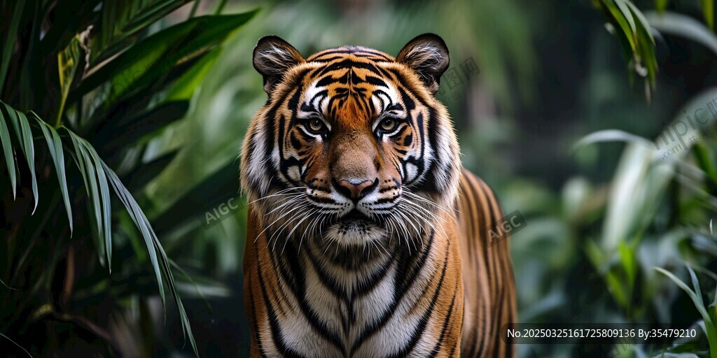 丛林中的威猛老虎