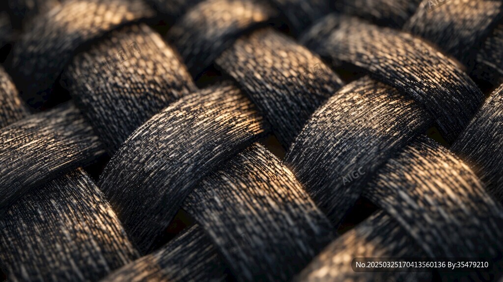 黑色编织纹理细节特写