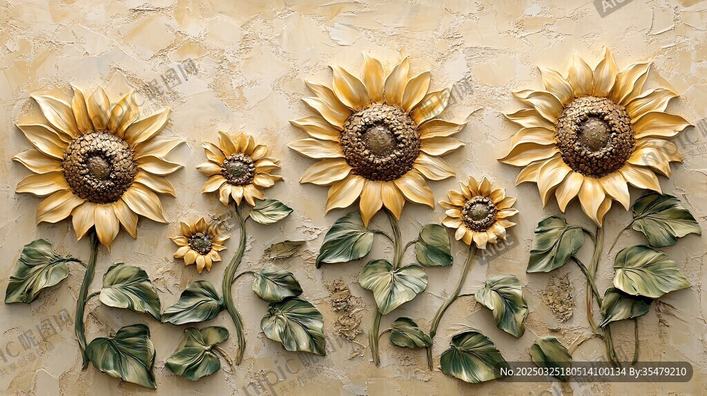 立体向日葵墙面装饰摆件