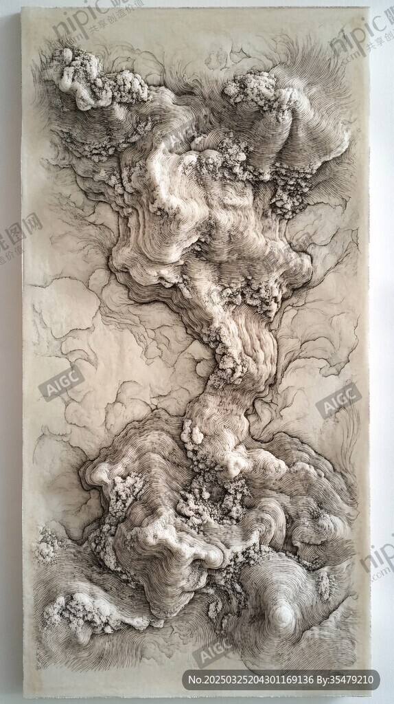 中式山水浮雕艺术作品