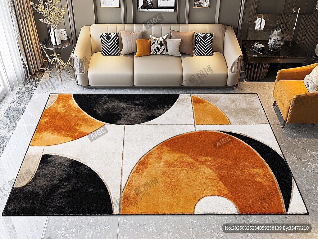 现代客厅几何图案装饰地毯