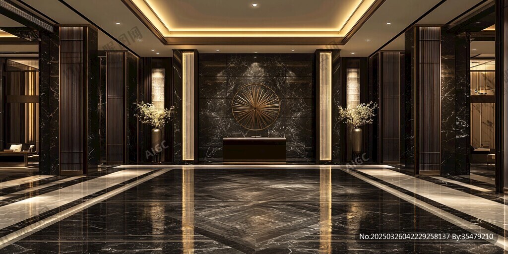 豪华大气的酒店大堂空间