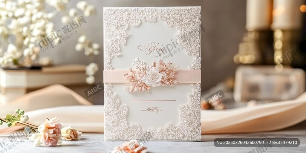 精致蕾丝婚礼请柬