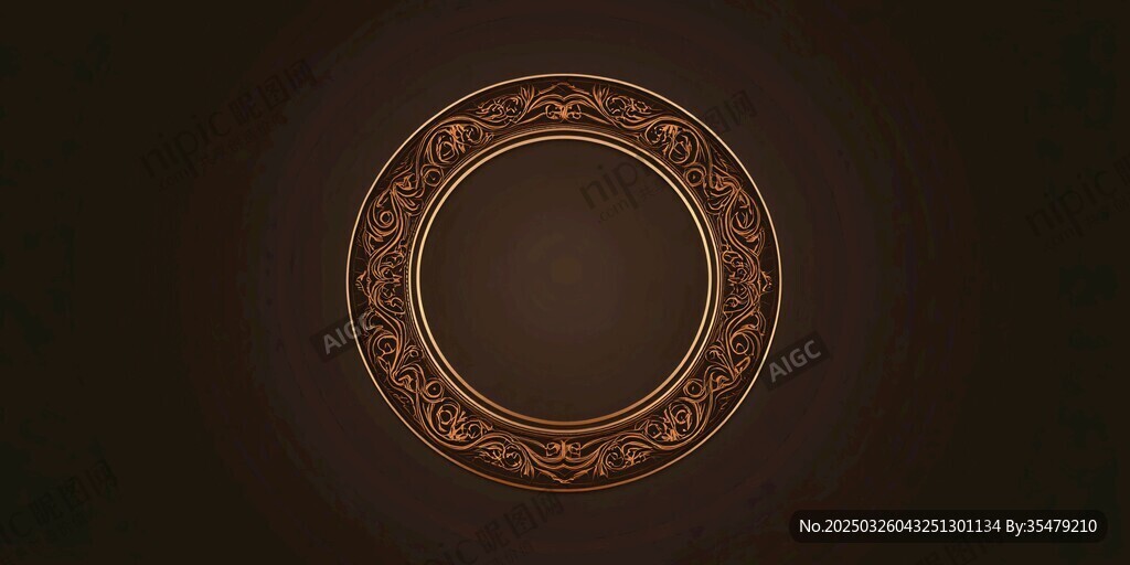 金色雕花圆环装饰图案