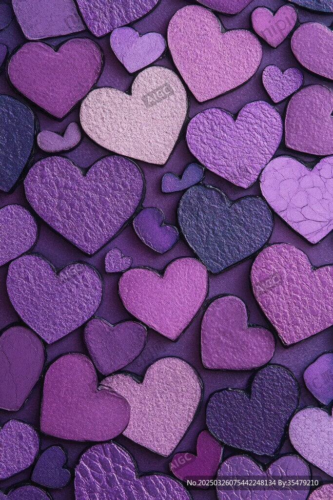 紫色心形图案背景纹理