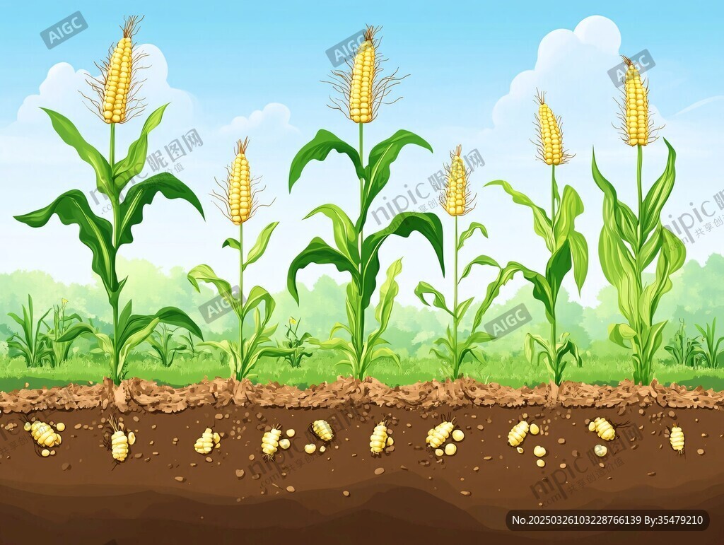 玉米生长剖面图
