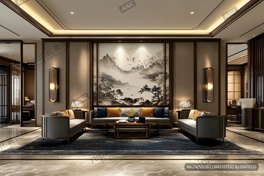 中式典雅客厅空间设计